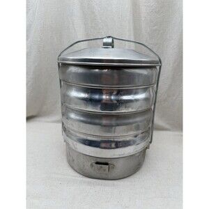 Vintage Regal Ware Aluminum 4 Tier Stackable Food Carrier Tiffin Picnic Camping